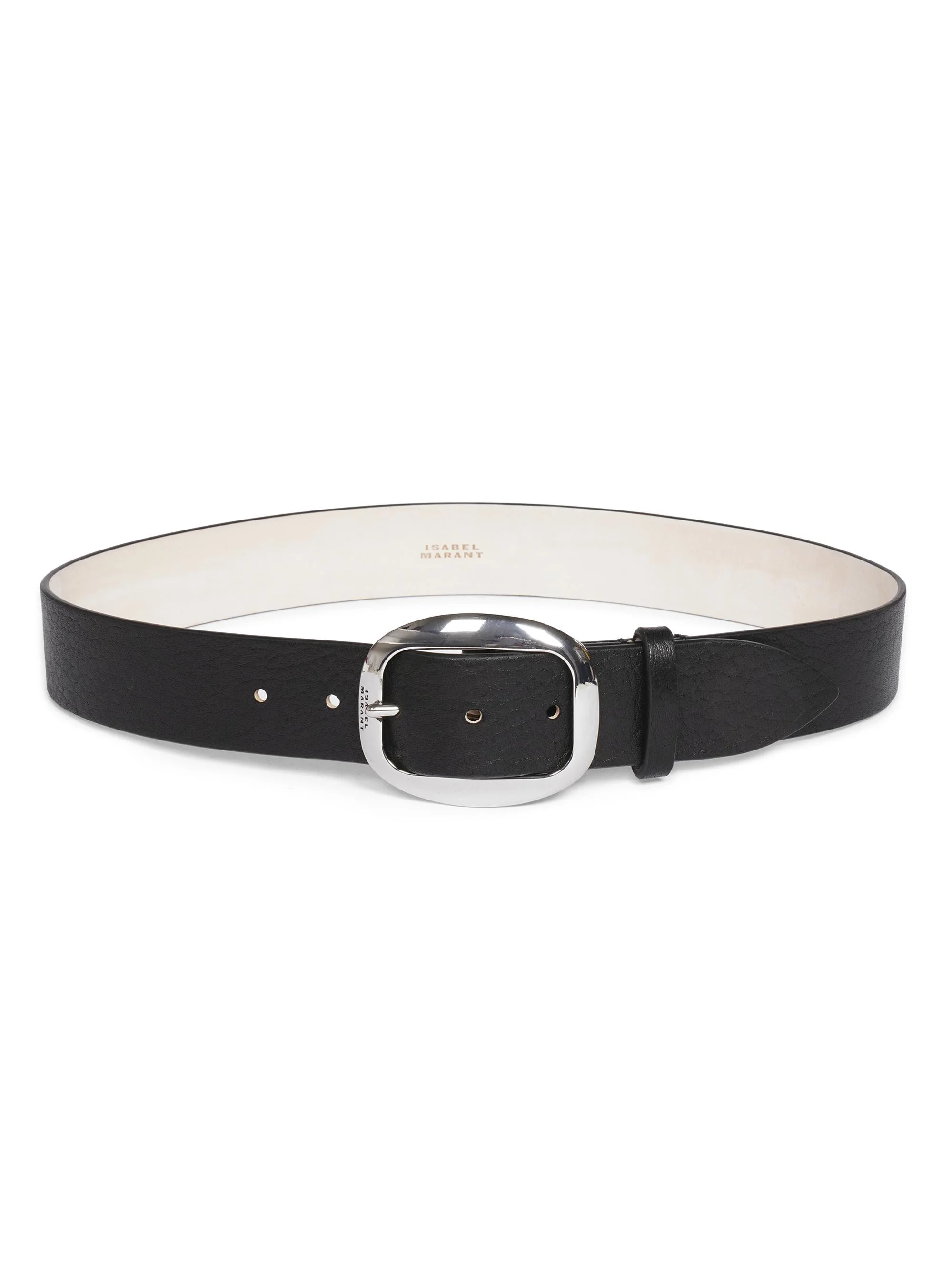 Women's Dara Leather Belt - Black Silver - 1