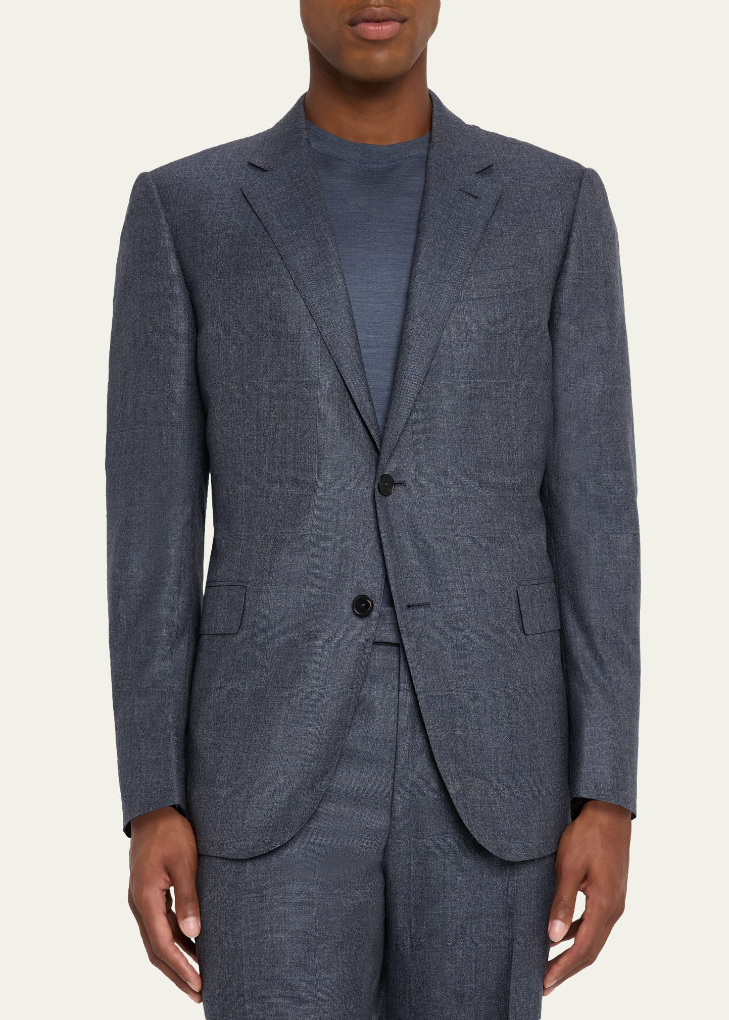 Men's Wool Tonal Plaid Two-Piece Suit - 4