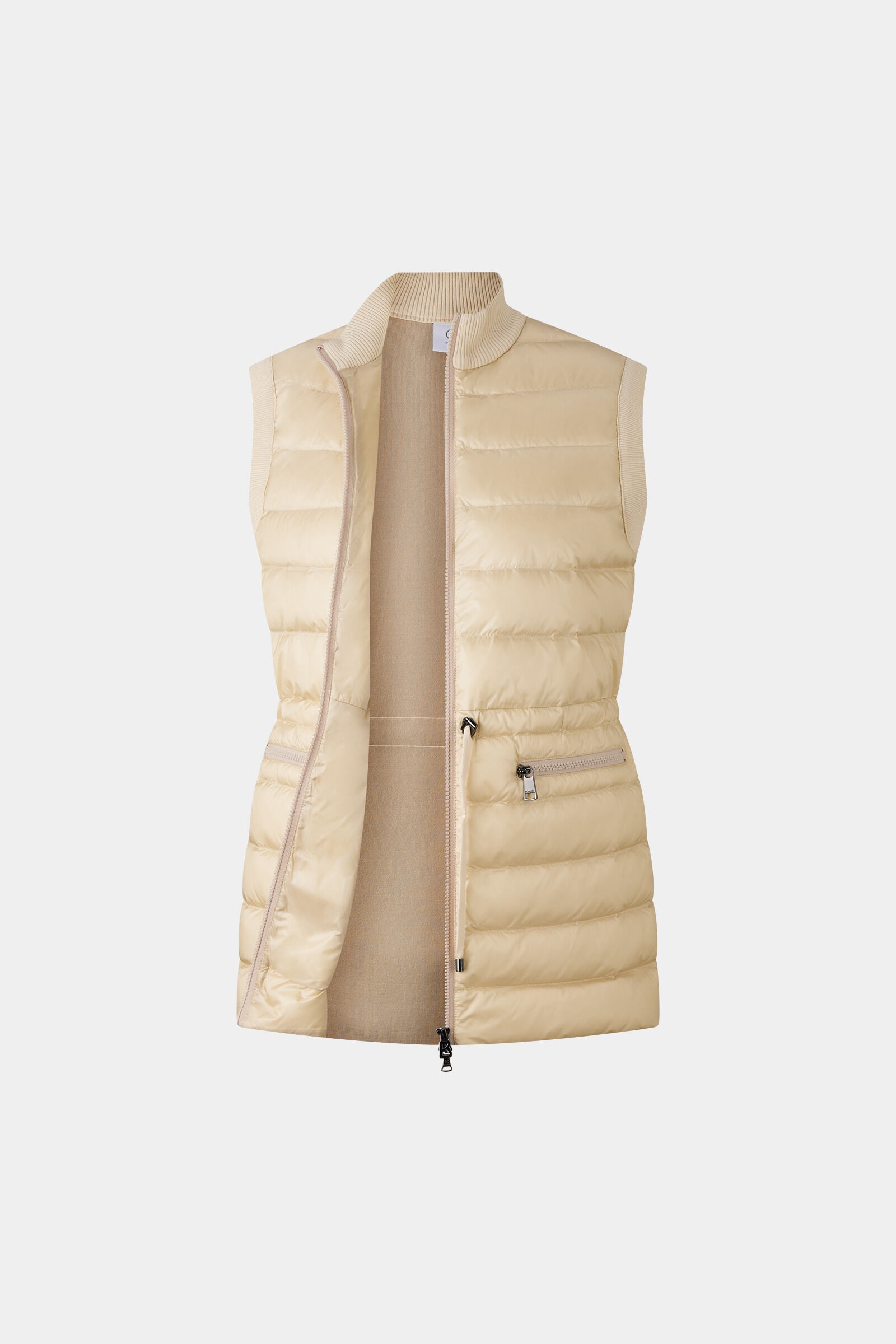 Arina knitted and quilted vest in Beige - 6