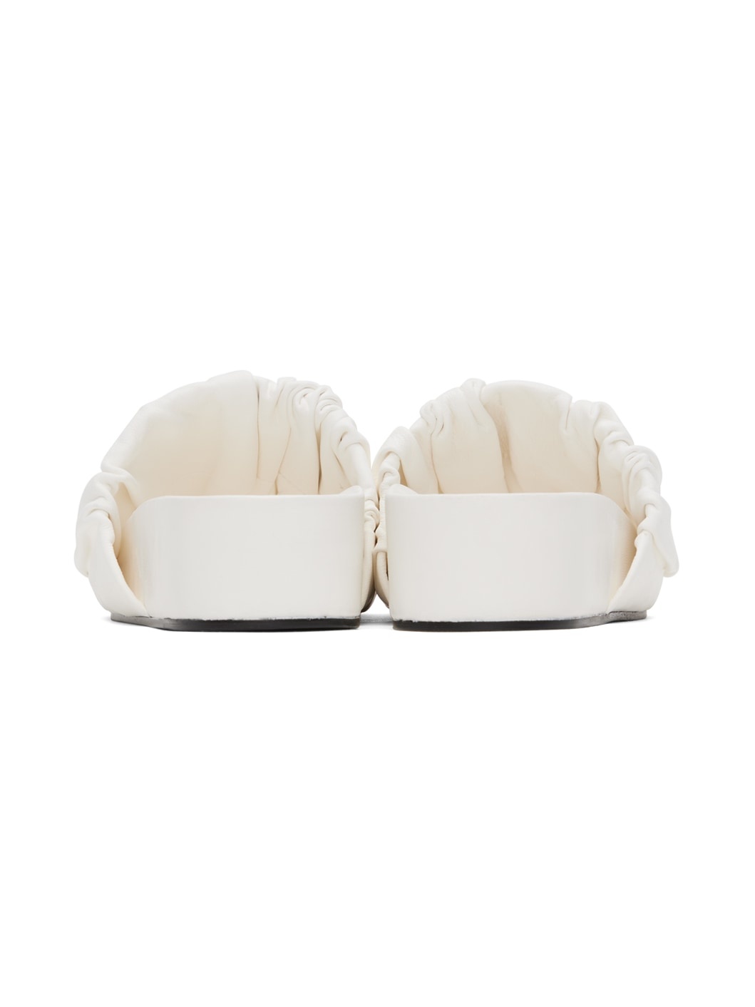 White Oversized Ruched Sandals - 2