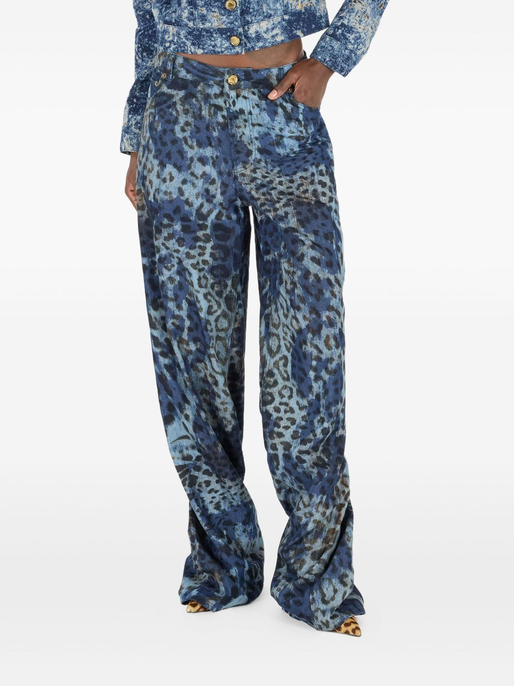 jaguar-print jeans - 3