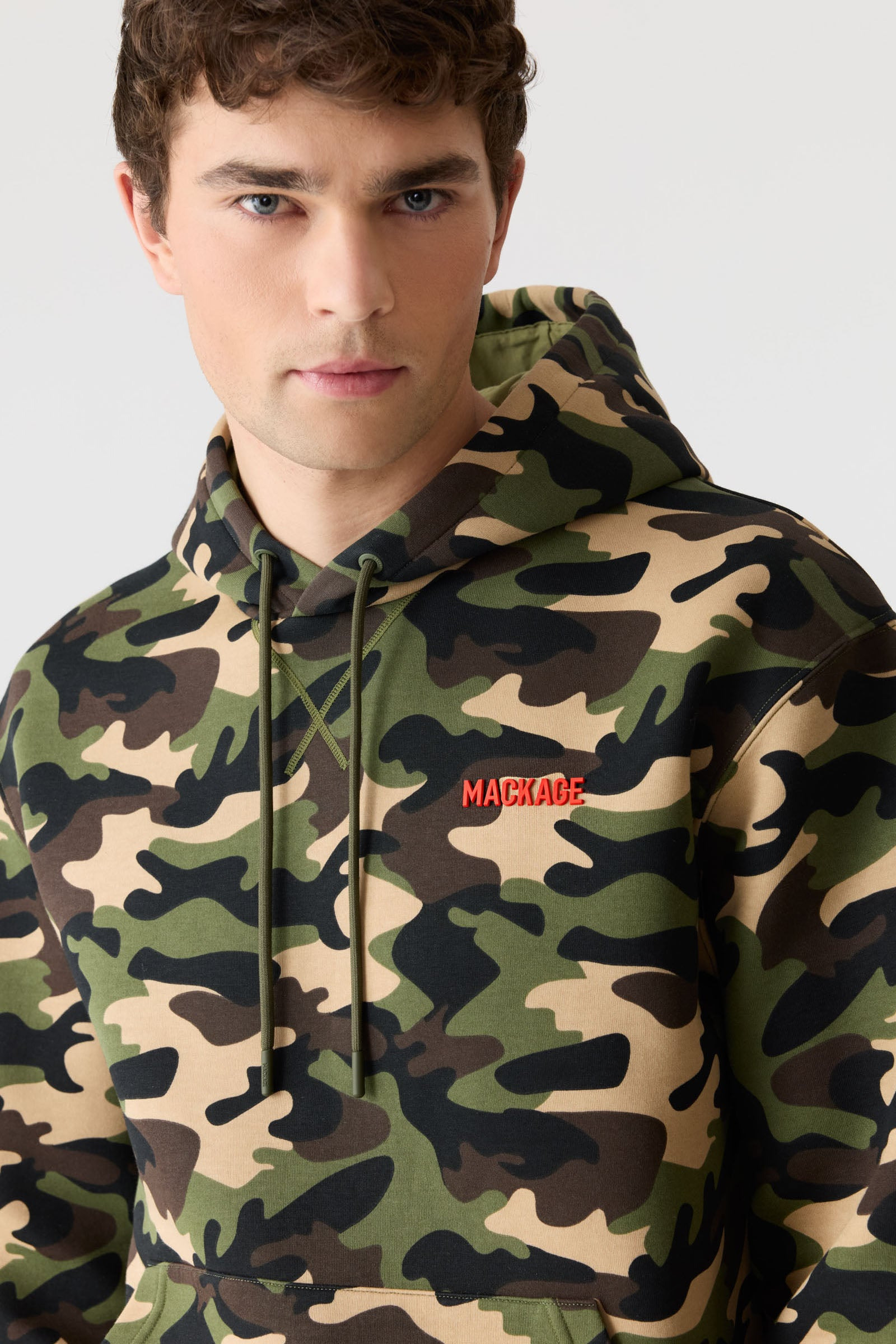 KRYSTIAN-CAMO Double-Face Jersey Hoodie with Camo Print - 5