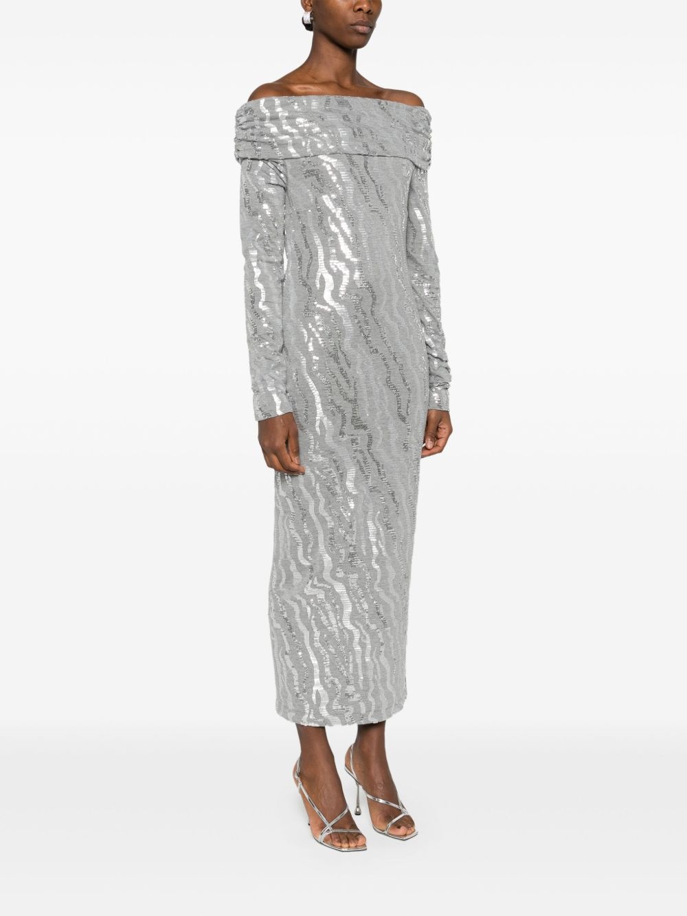 sequinned midi dress - 3