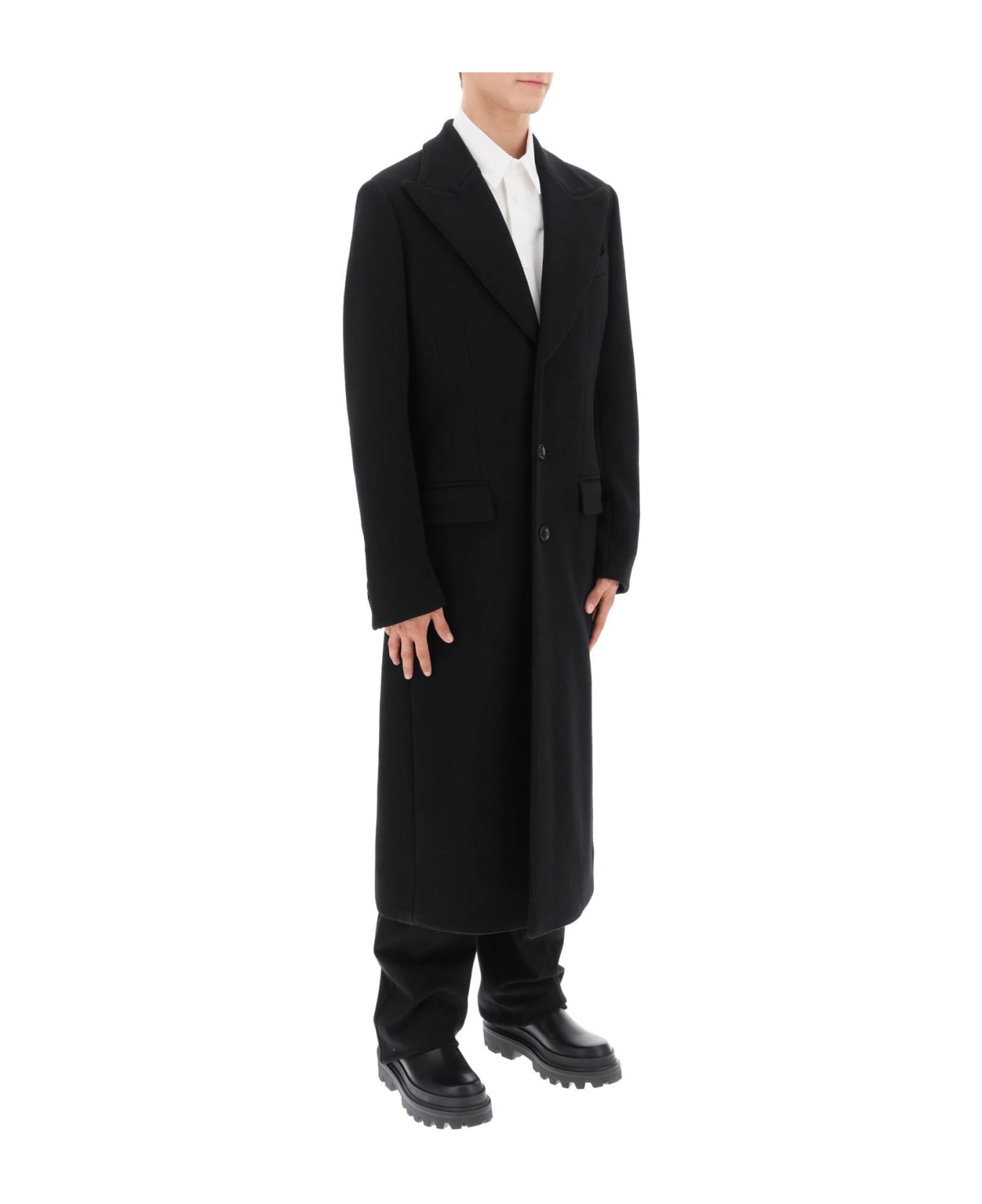 Long Single-breasted Deconstructed Coat - 2