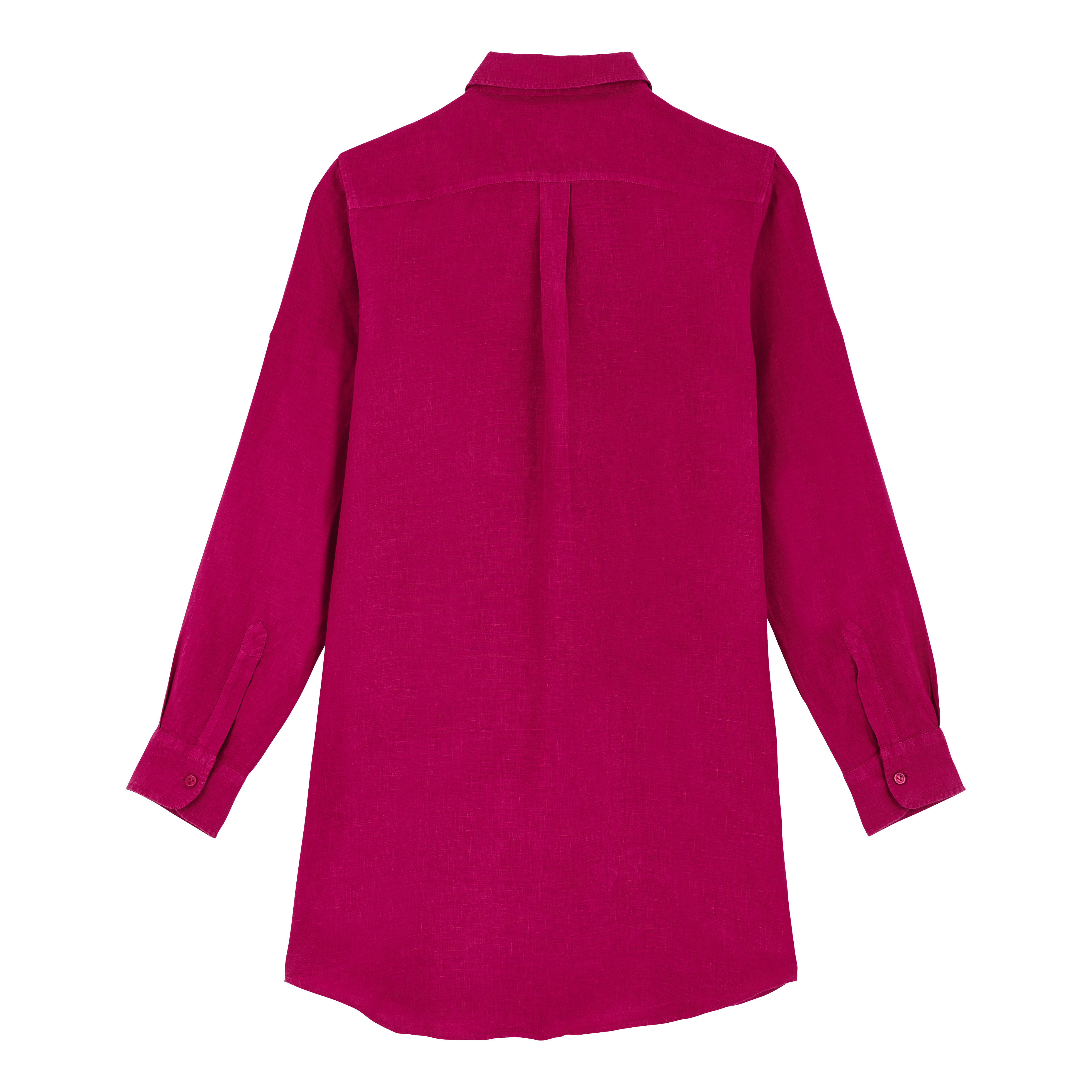 Women Linen Shirt Dress Solid - 2