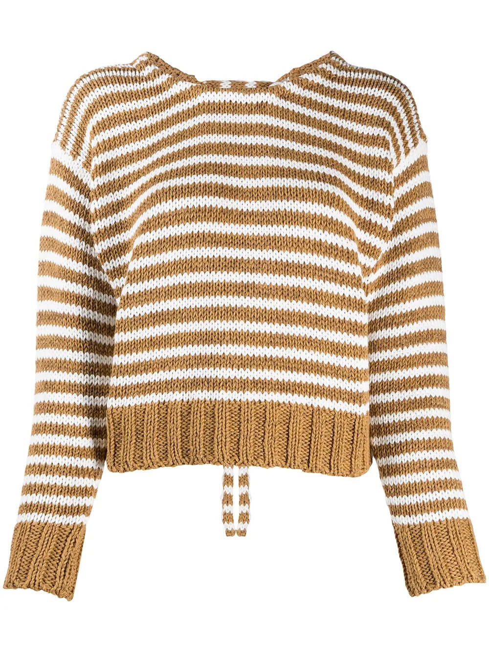 striped lace-up jumper - 1