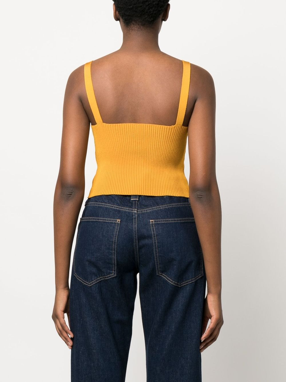 ribbed-knit bralette top - 4