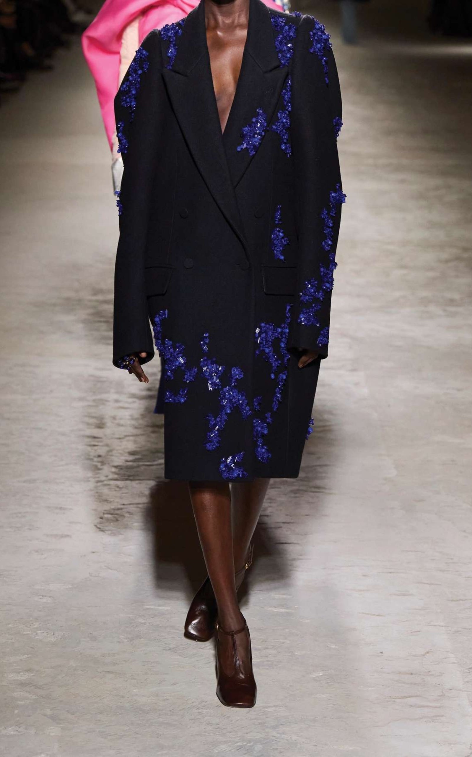 Rinky Embroidered Wool-Blend Cocoon Coat - 2