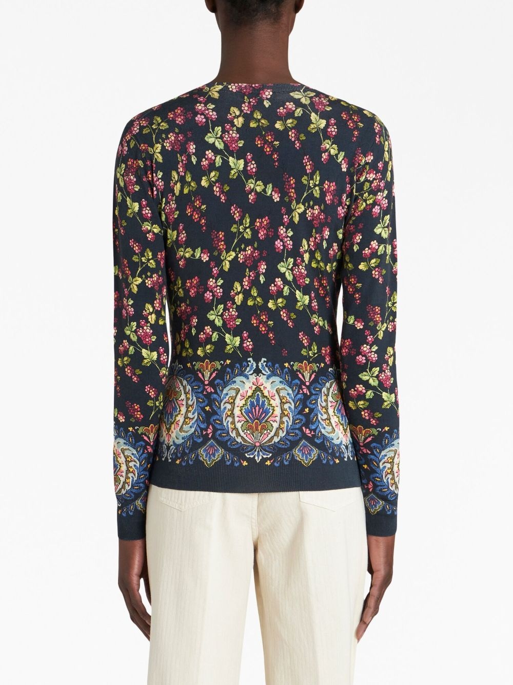 floral-print knitted top - 3
