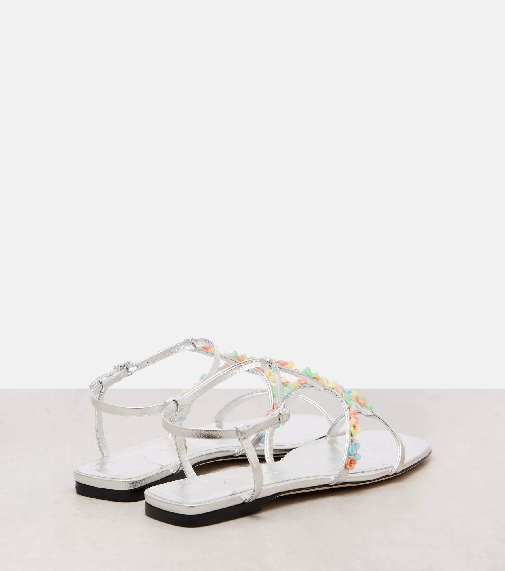 Gwyn Daisy floral-appliqué leather sandals - 2
