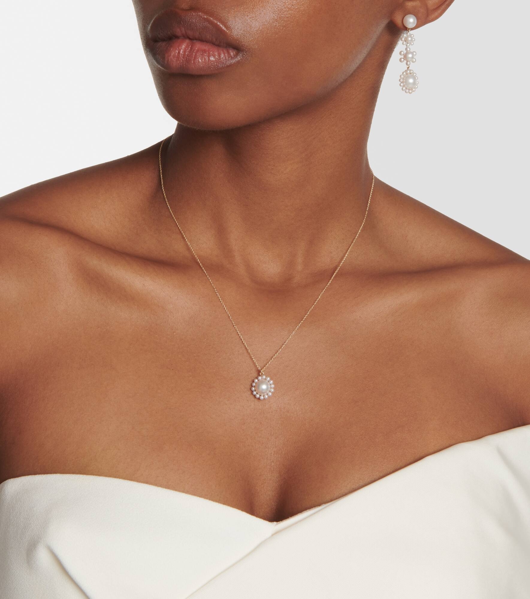 Jeanne Simple 14kt gold necklace with freshwater pearls - 5
