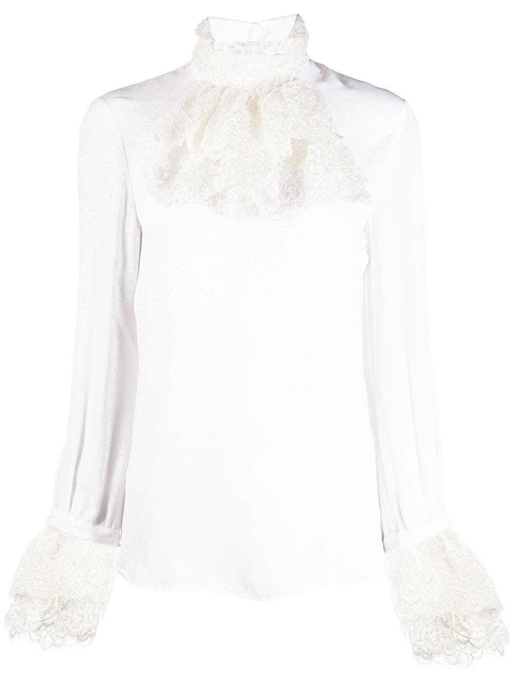 ruffled-collar silk blouse - 1