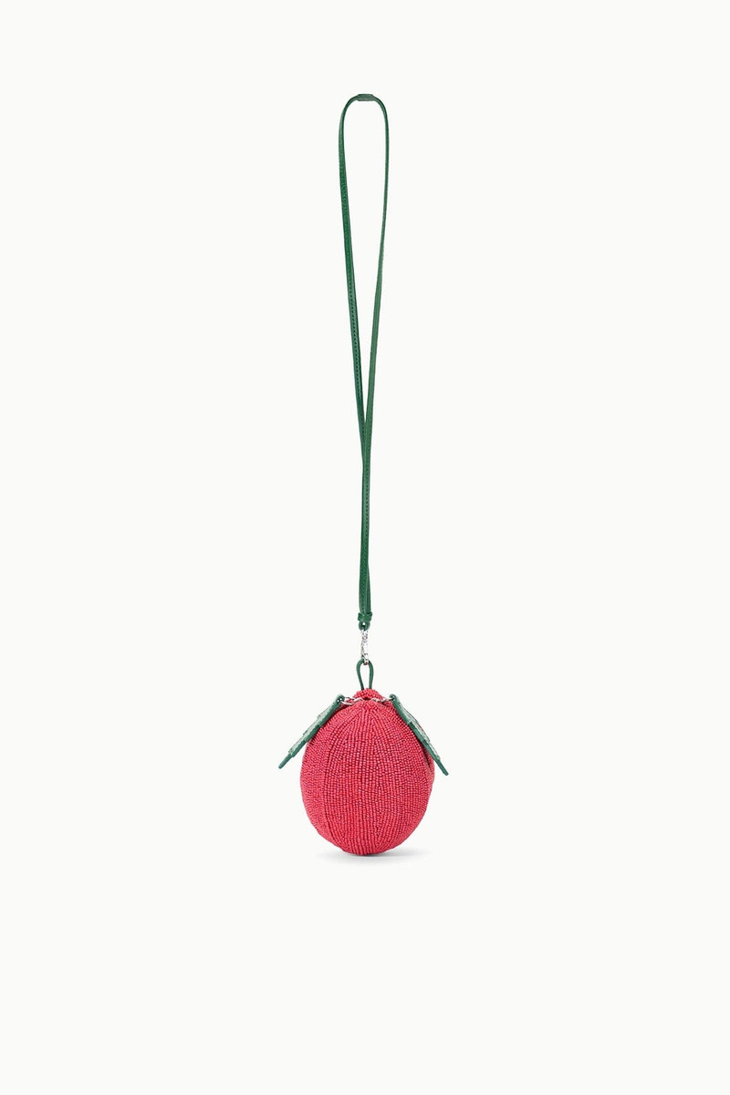 STAUD CAMPARI BEADED BAG TOMATO 1