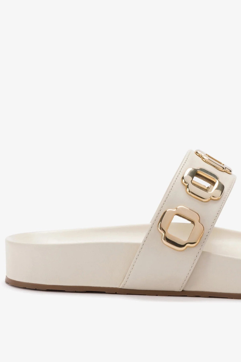 Milan Slide In Ivory Leather 4