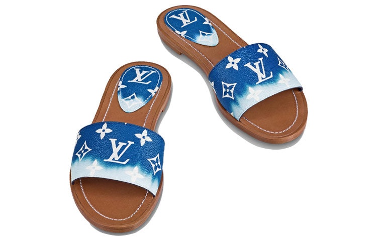 (WMNS) LOUIS VUITTON Lock It Slides 'Blue Monogram' 1A7TO6 - 4
