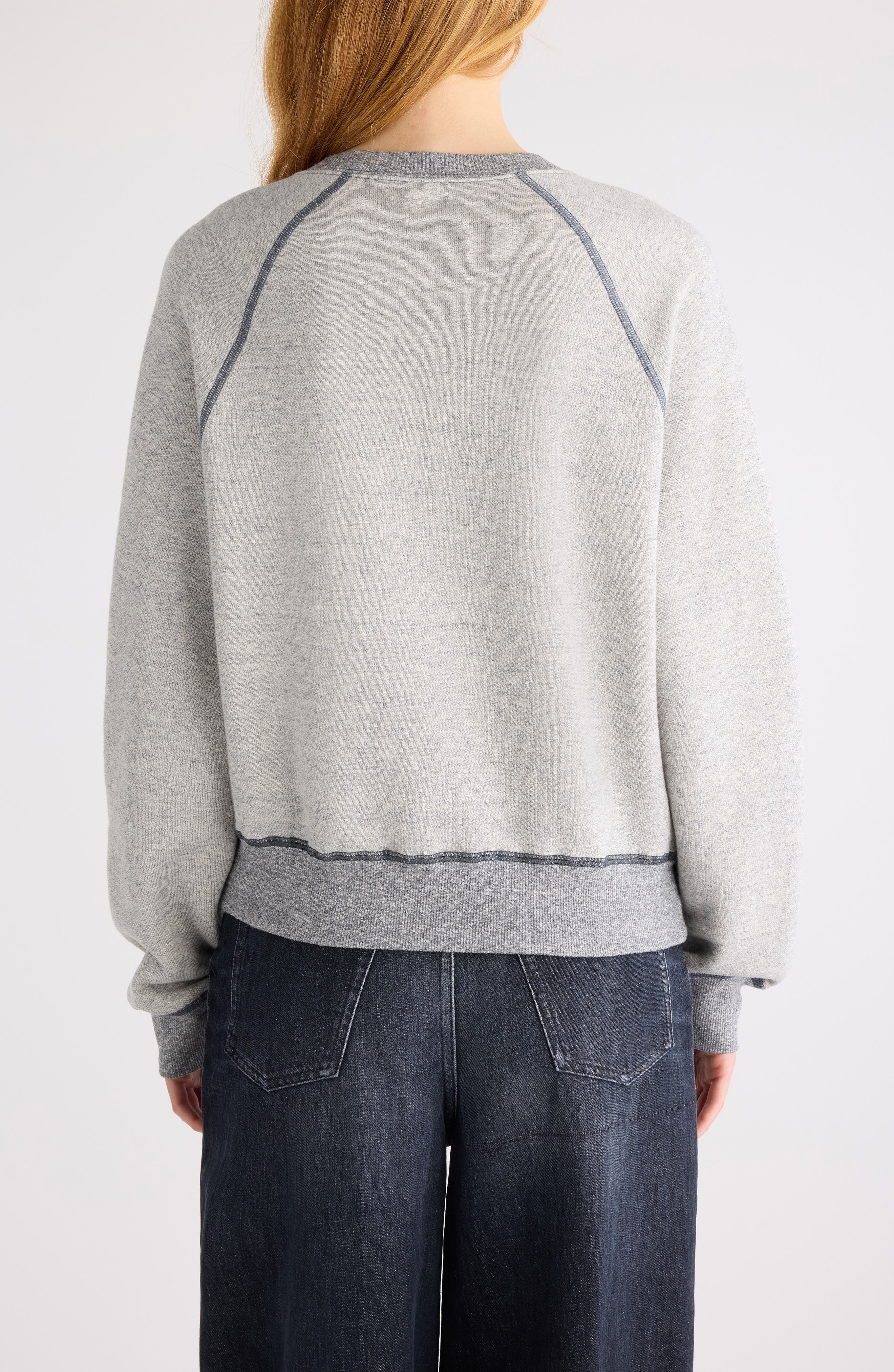 Chloé Logo Embroidered Fleece Sweatshirt in Vapor Grey at Nordstrom - 3