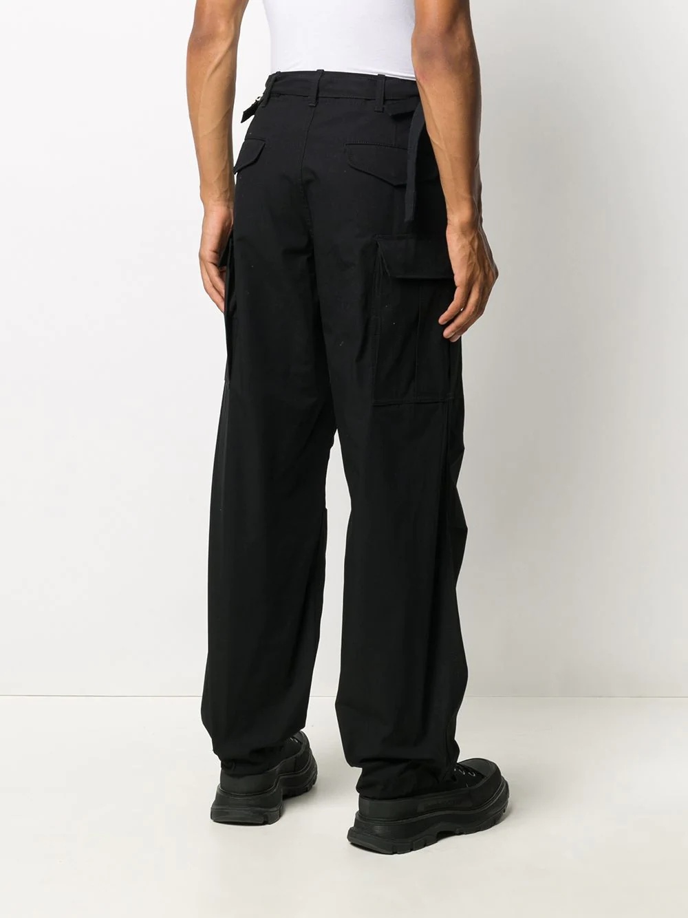 belted cargo trousers - 4