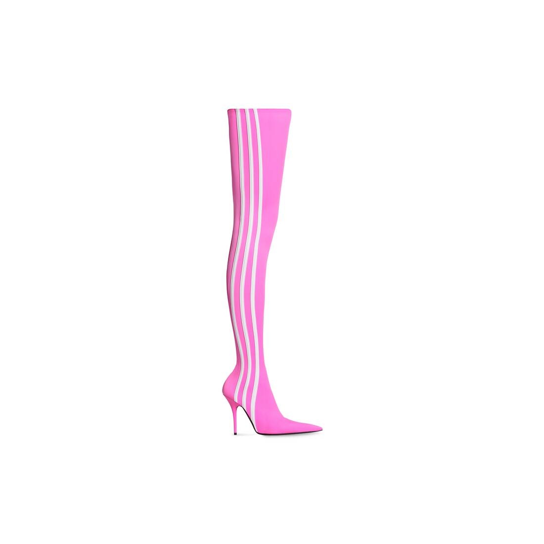 Women's Balenciaga / Adidas Knife 110mm Over-the-knee Boot in Neon Pink - 1