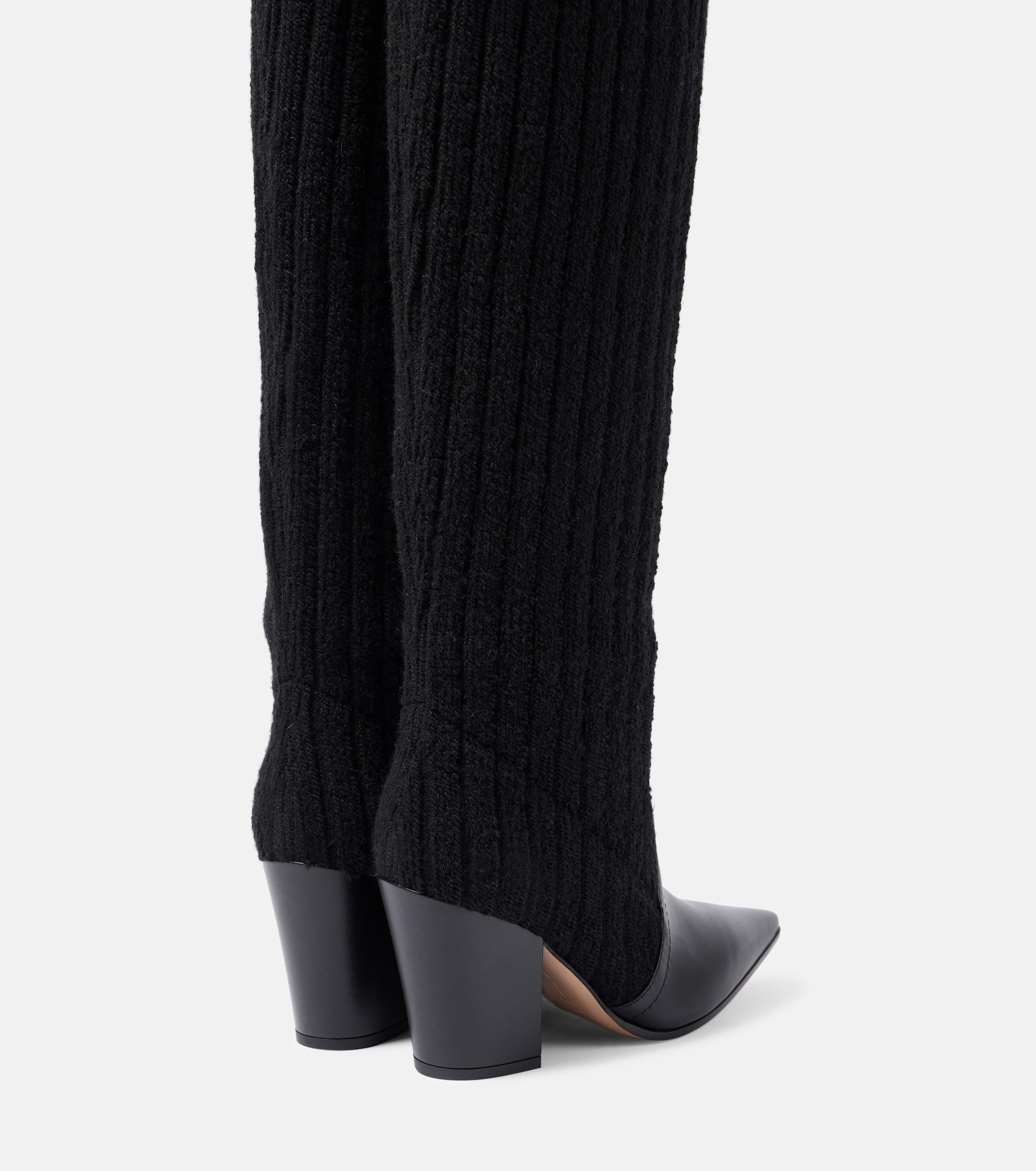 Leather-trimmed knee-high boots - 2