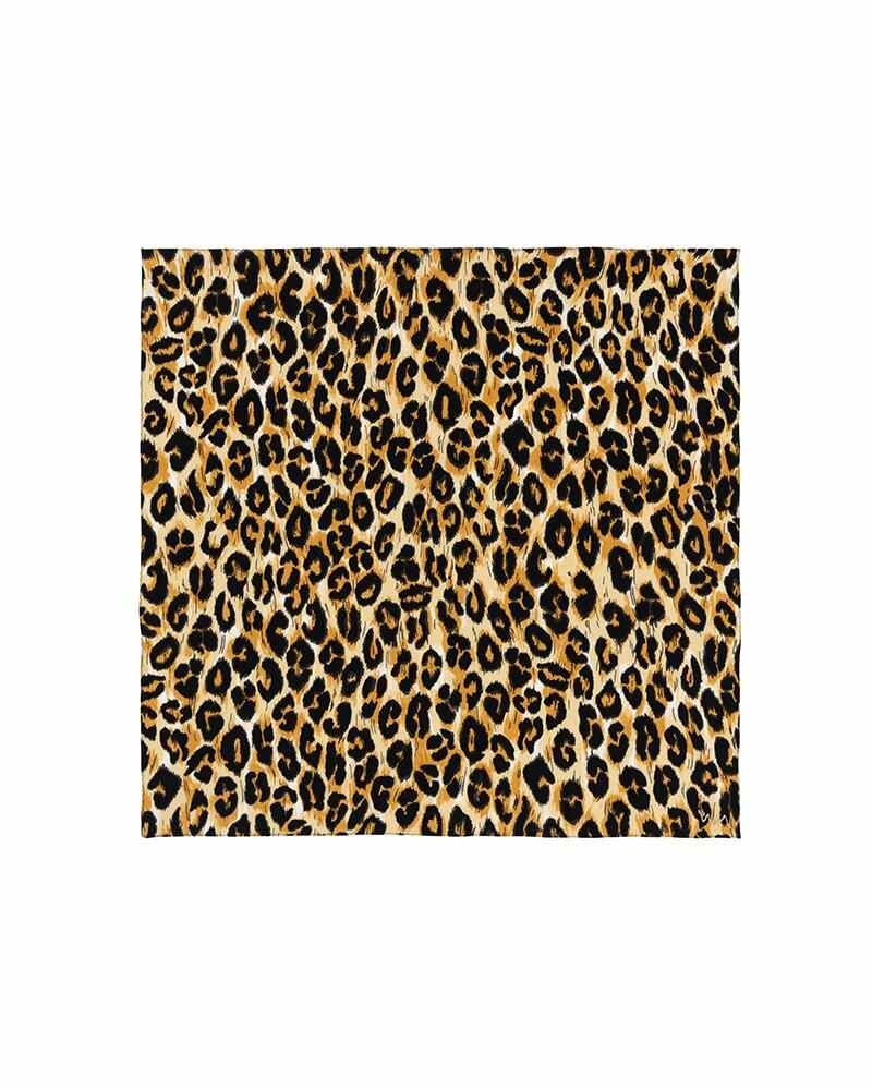SILK SCARF LEOPARD (CHIRIMEN) BEIGE - 1