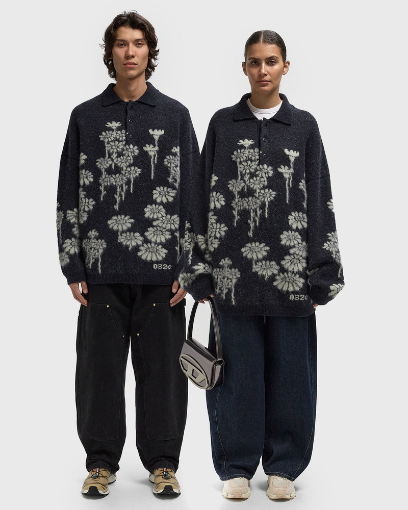 032c MELTING DAISIES KNIT LS POLO SHIRT outlook