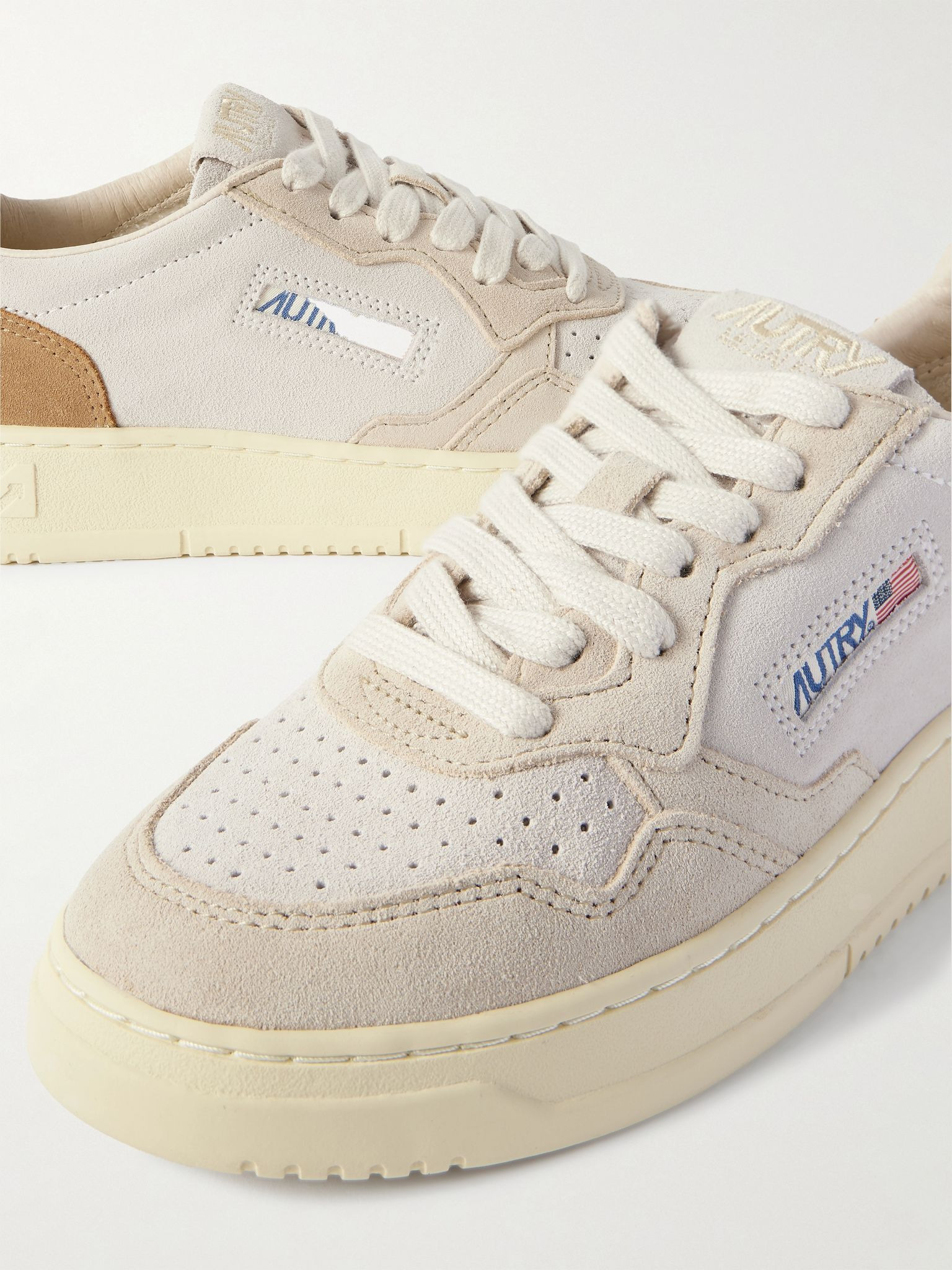 Medalist Low color-block suede sneakers Beige - 4