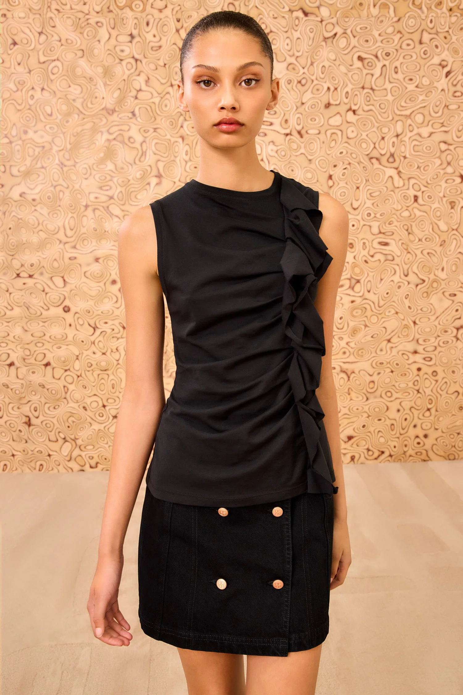 Clio Ruched Ruffle Top - 1