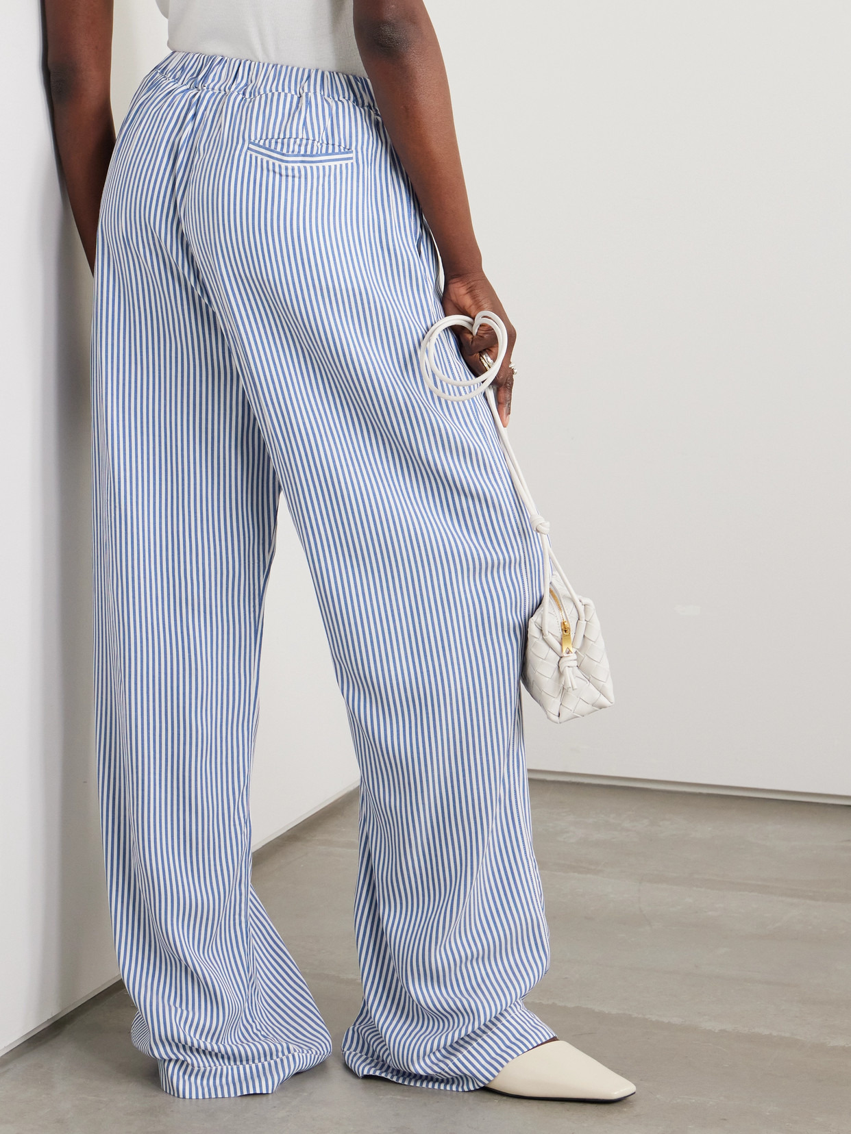 Mirca Striped Twill Wide-leg Pants - 3
