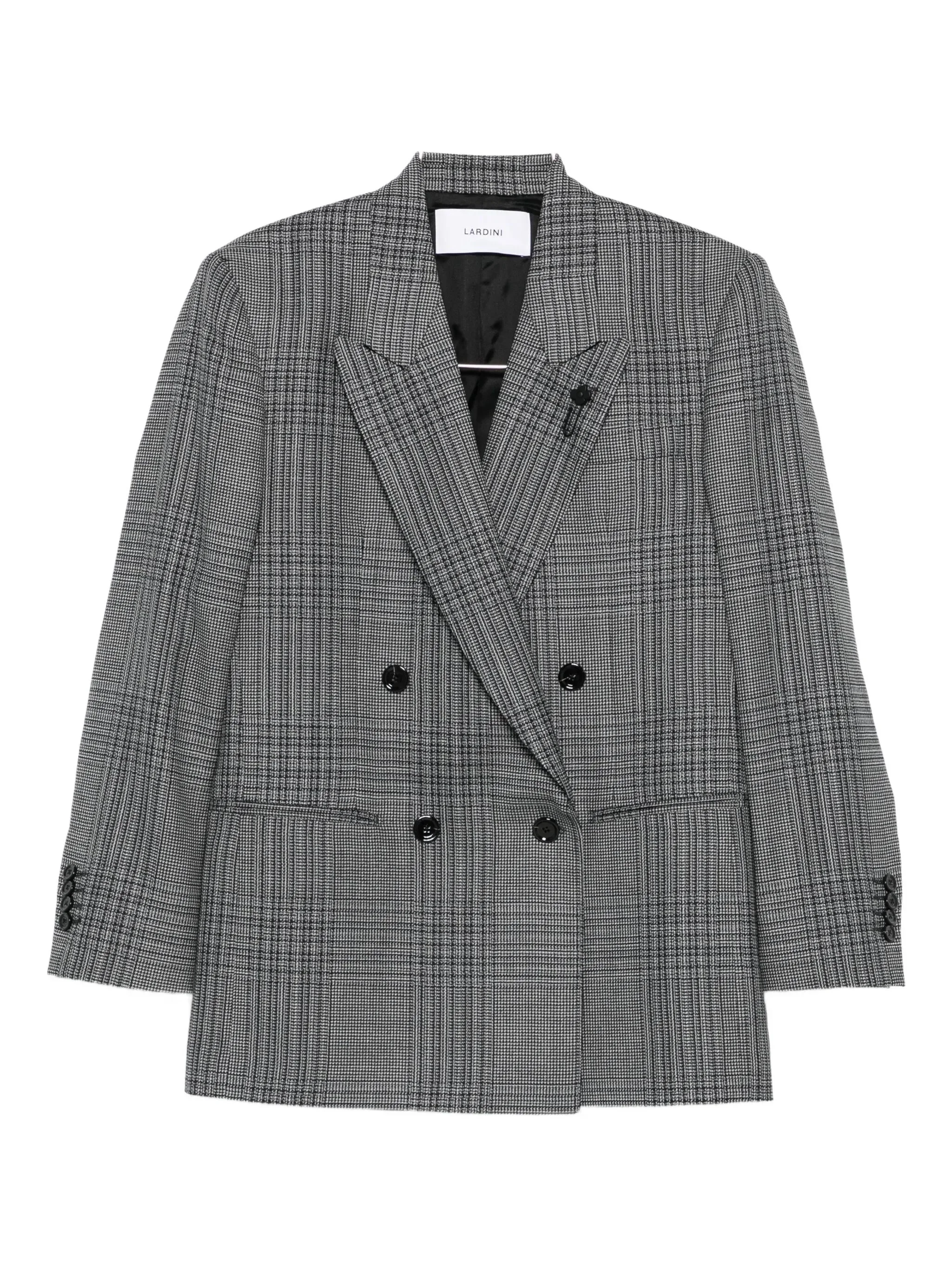 Lardini Double-breasted Checked Blazer - 1