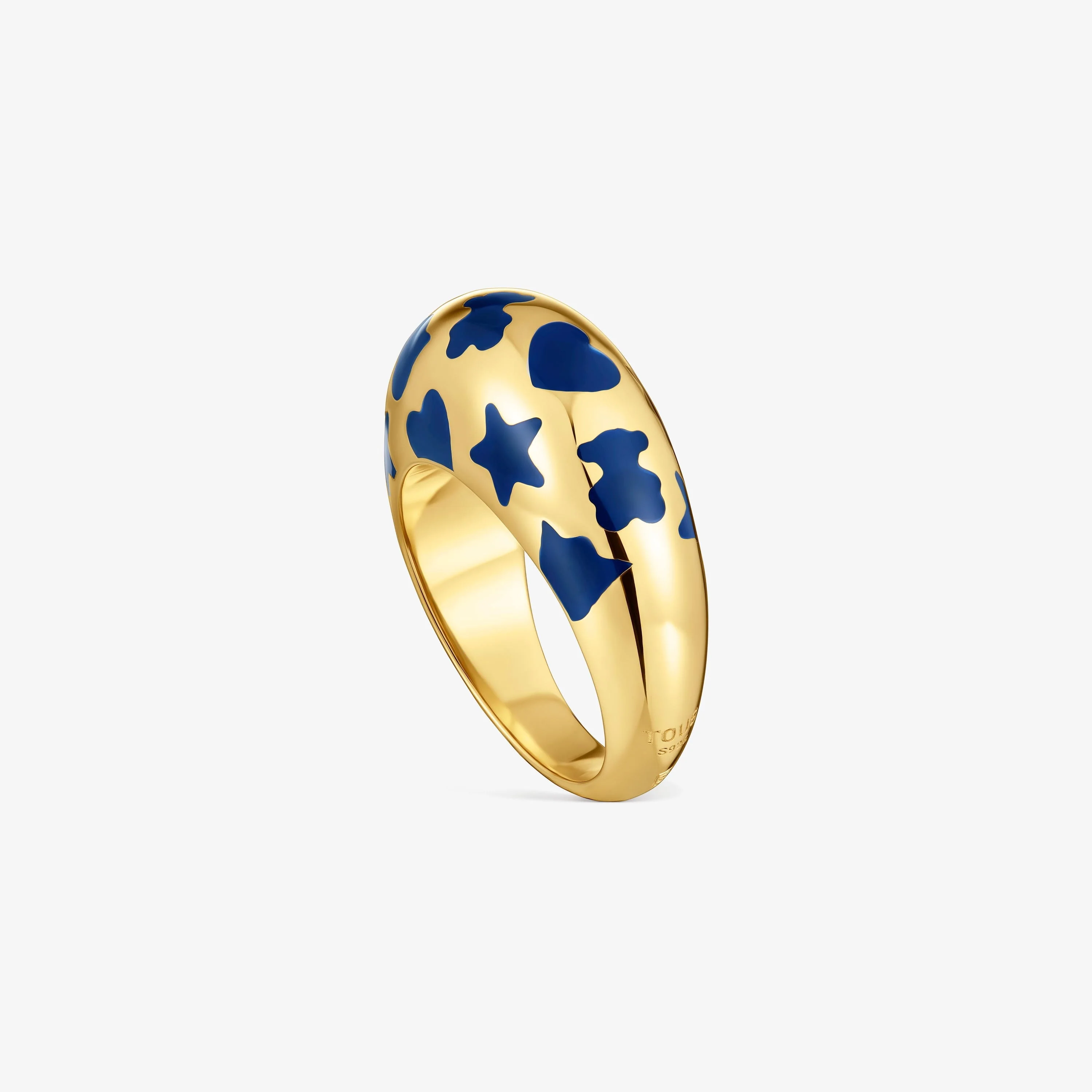 Ring with 18K gold vermeil and blue motifs Warm - 1