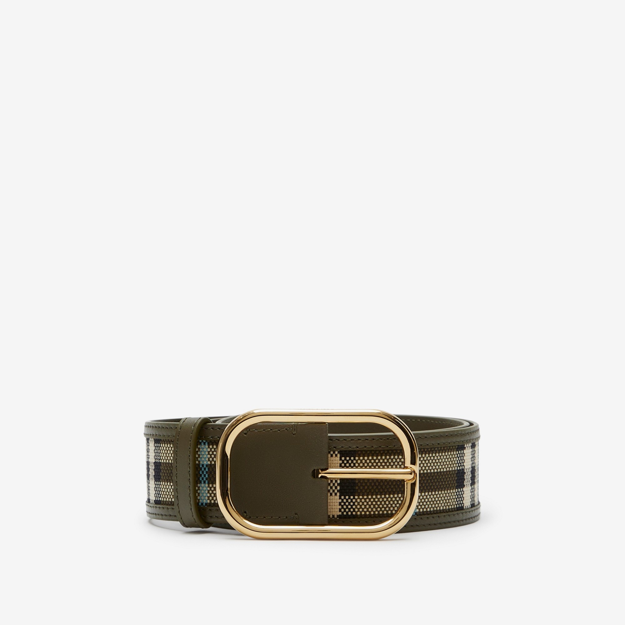 Reversible Check And Leather Belt