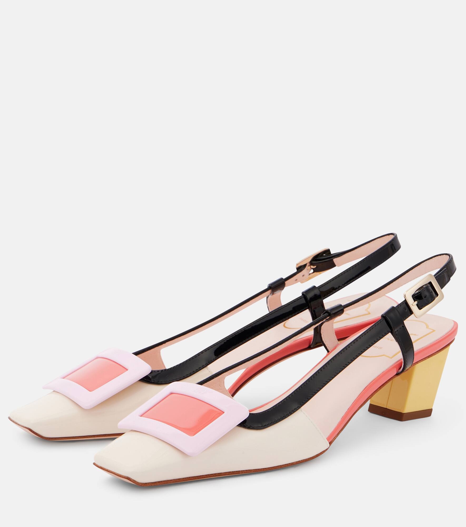 Belle Vivier 45 patent leather slingback pumps - 4