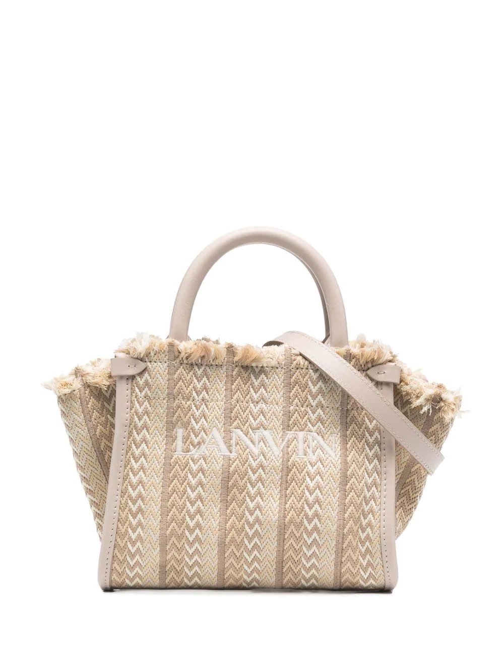 logo embroidered woven tote - 1