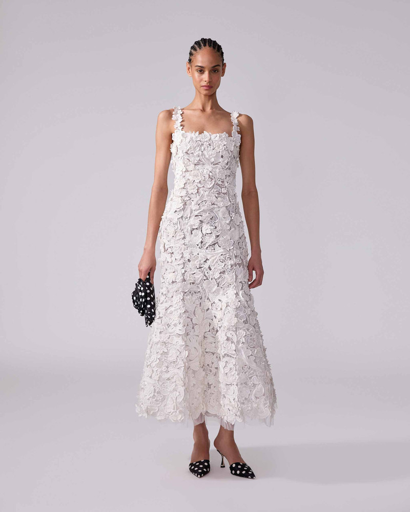 CAROLINA HERRERA Embroidered Midi Dress outlook
