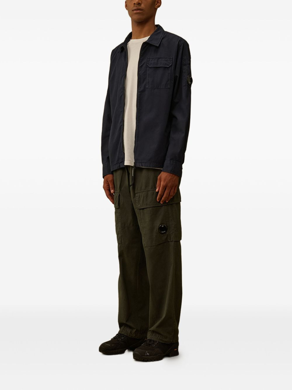 zip-pocket cotton overshirt - 2