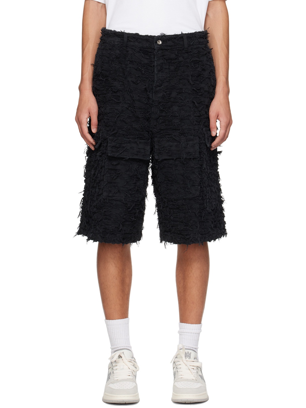 SSENSE Exclusive Black Husk Denim Shorts - 1