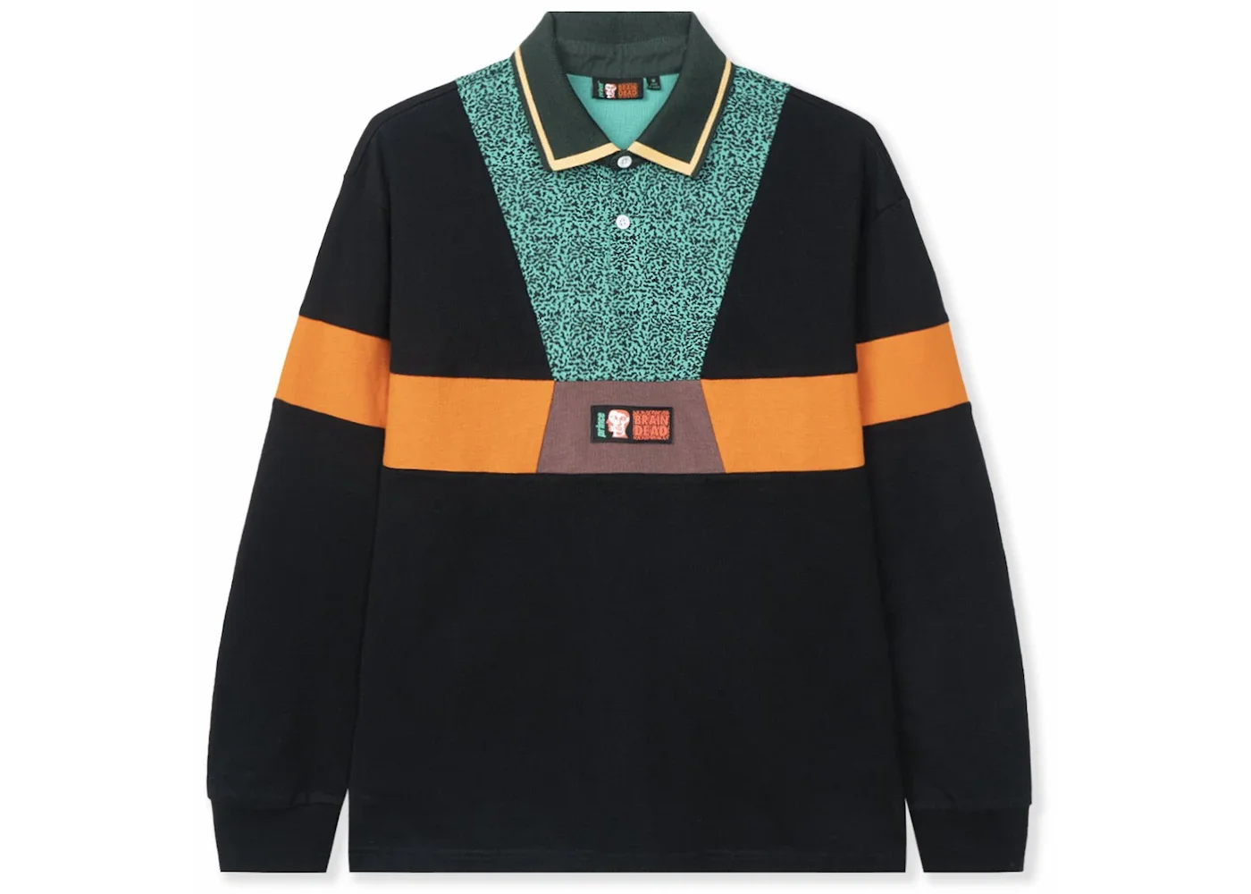 Brain Dead x Prince Invert Longsleeve Rugby Black - 1