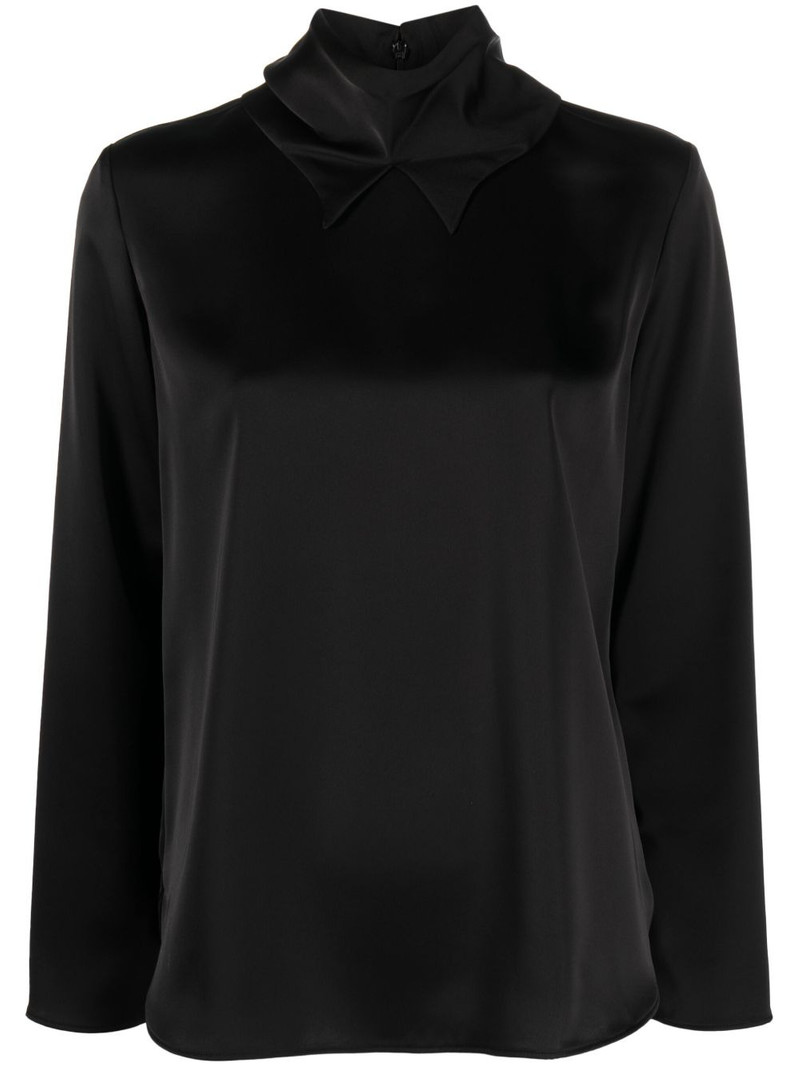 pointed high-neck blouse 1