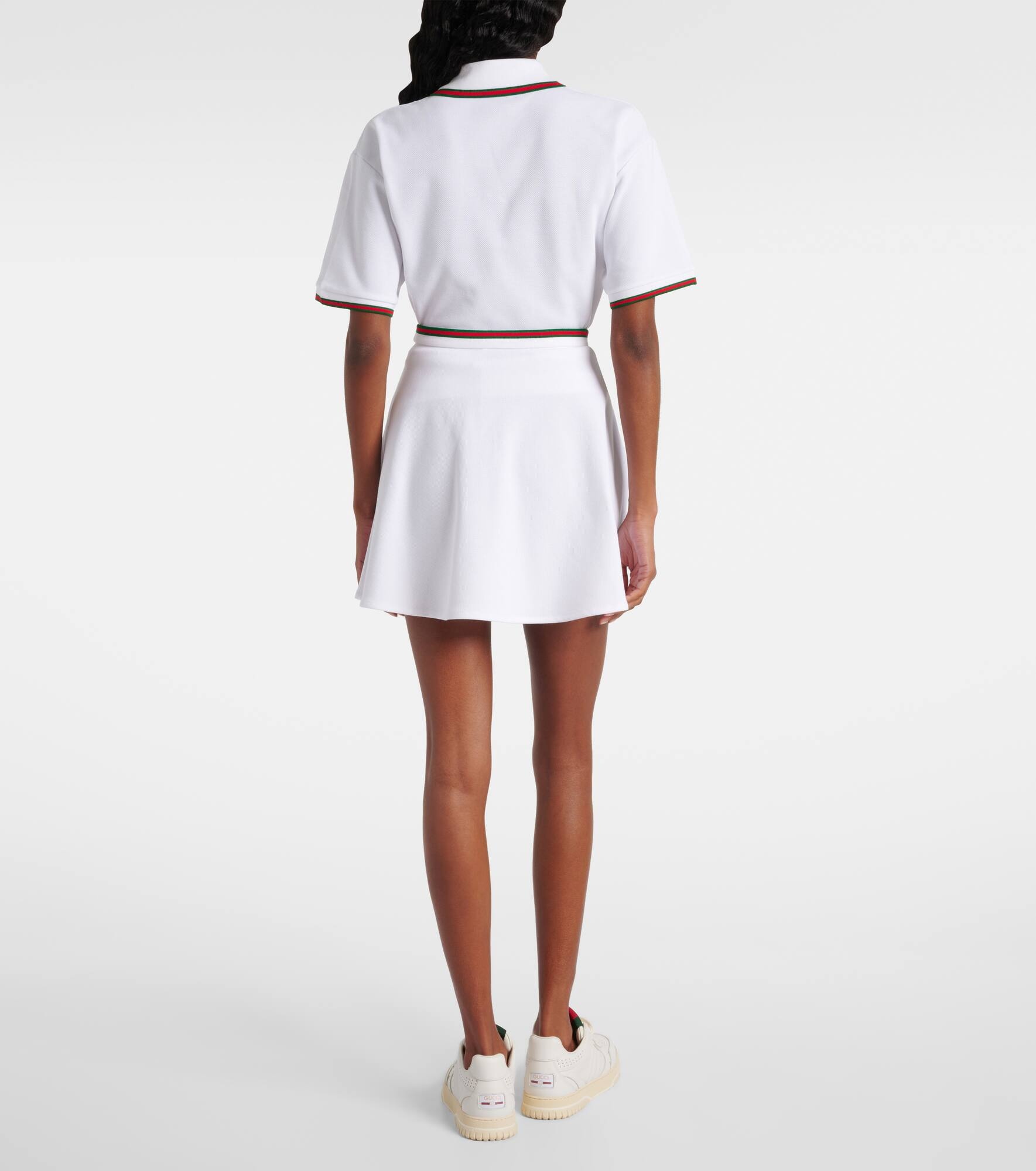 Cotton piqué miniskirt - 3