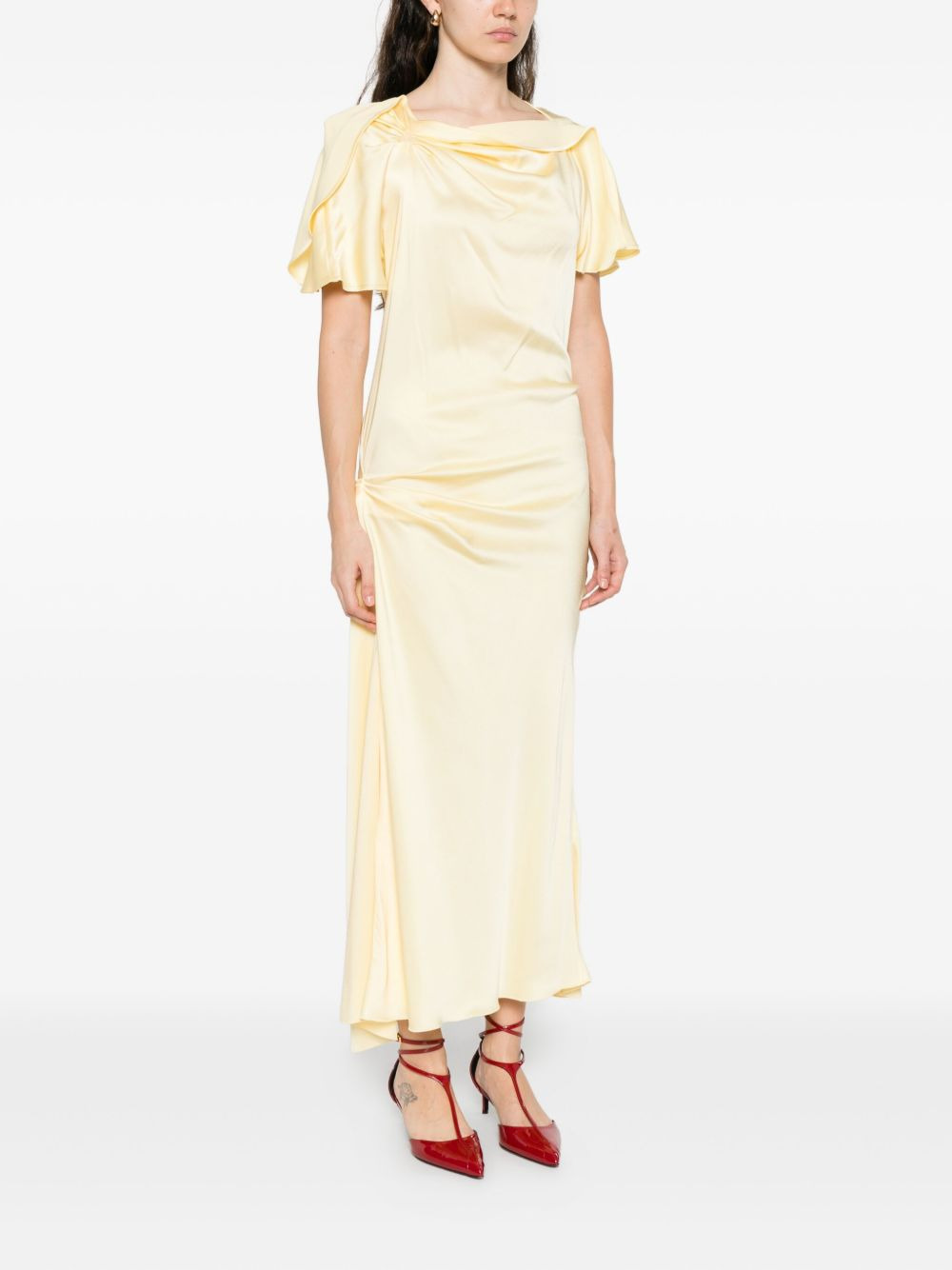 draped cowl-neck dress - 3