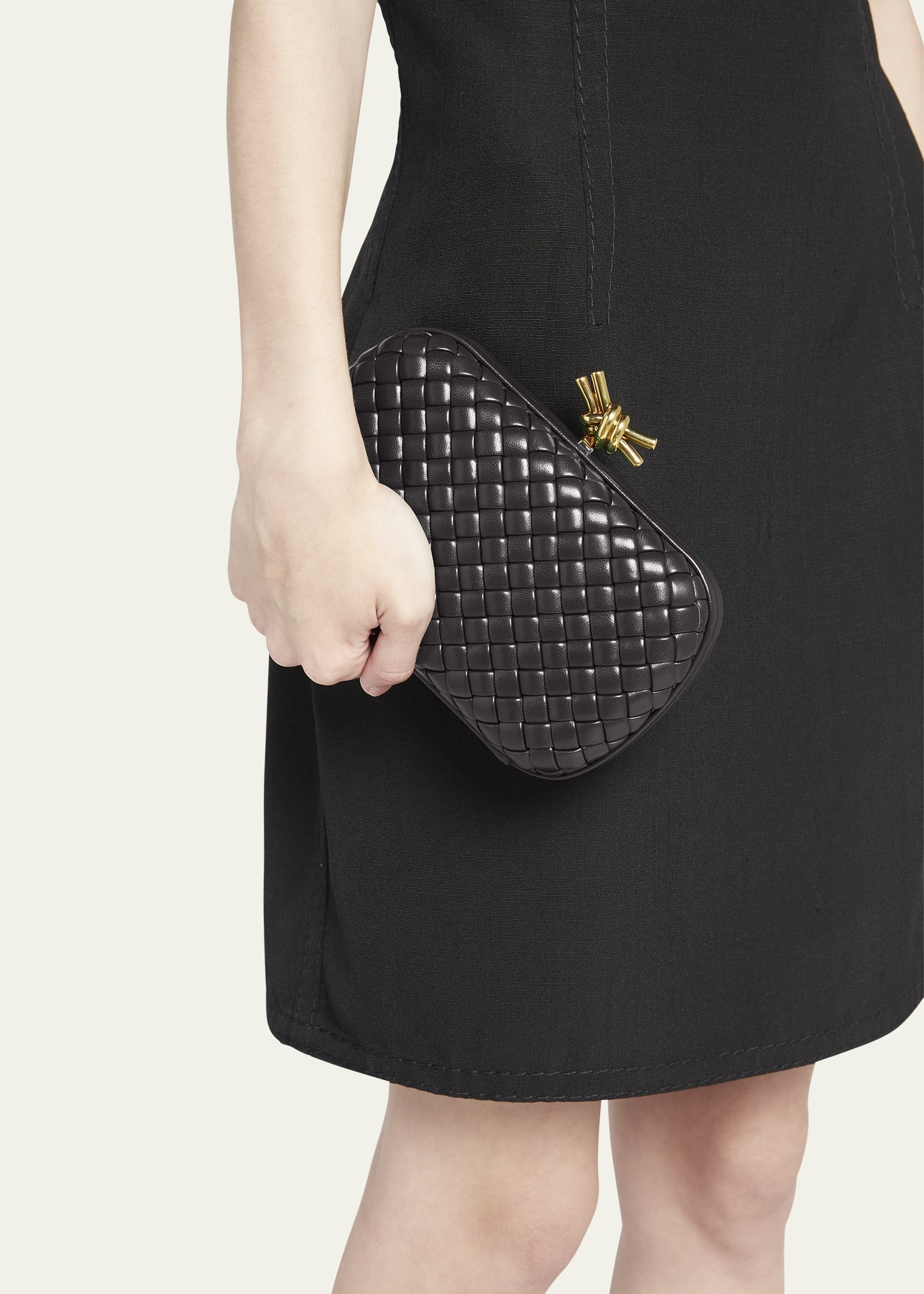 Knot Intreccio Leather Clutch Bag - 2