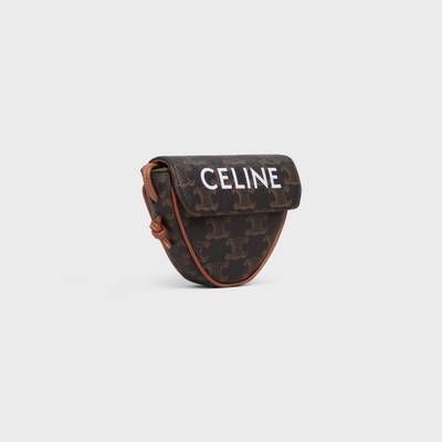 CELINE MINI TRIANGLE in Triomphe canvas with celine print outlook