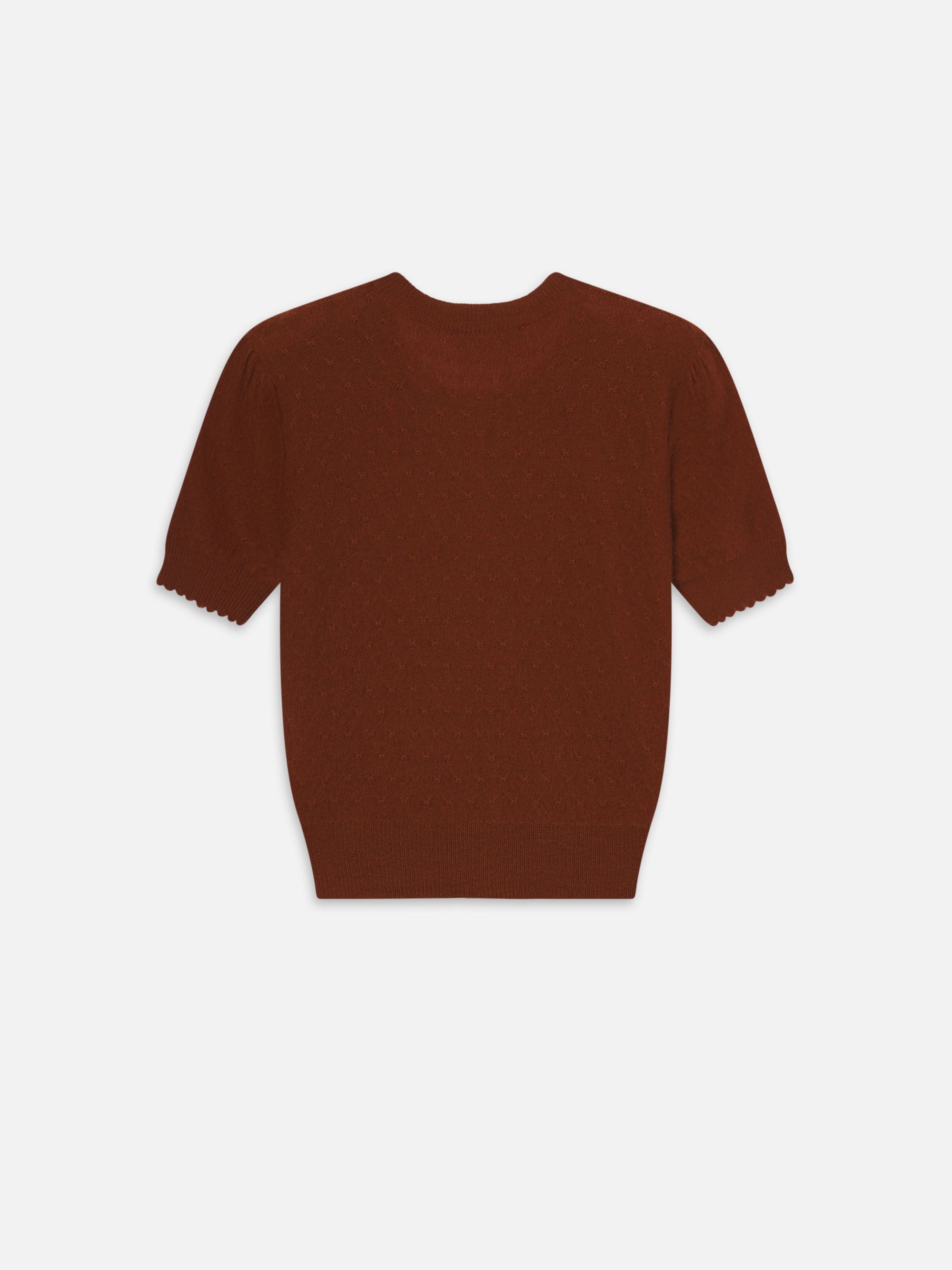 The Cashmere Pointelle Cardi in Chestnut - 4