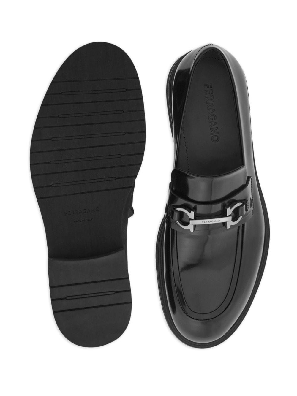 Gancini-ornament leather loafers - 5