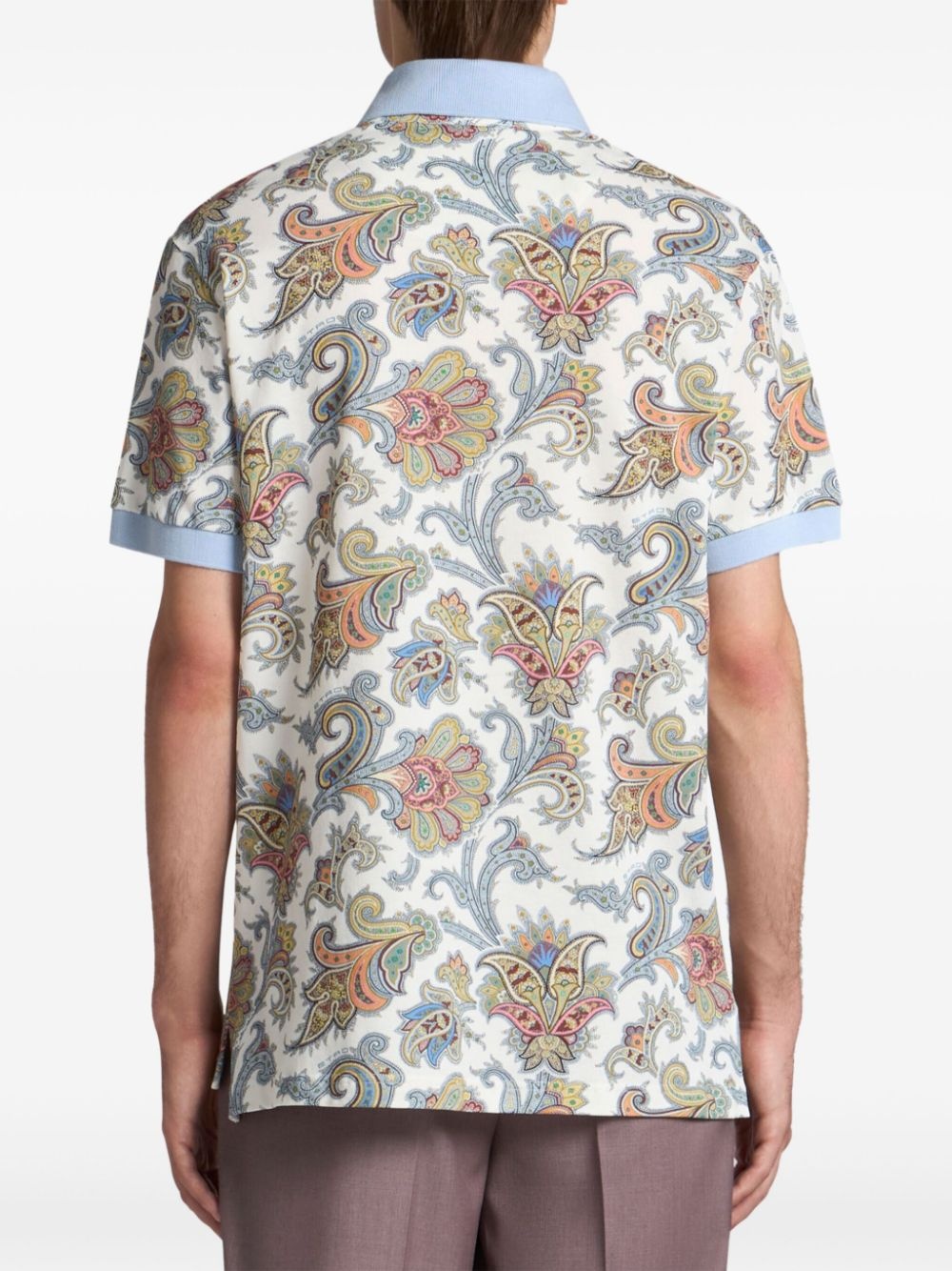 paisley cotton polo shirt - 3