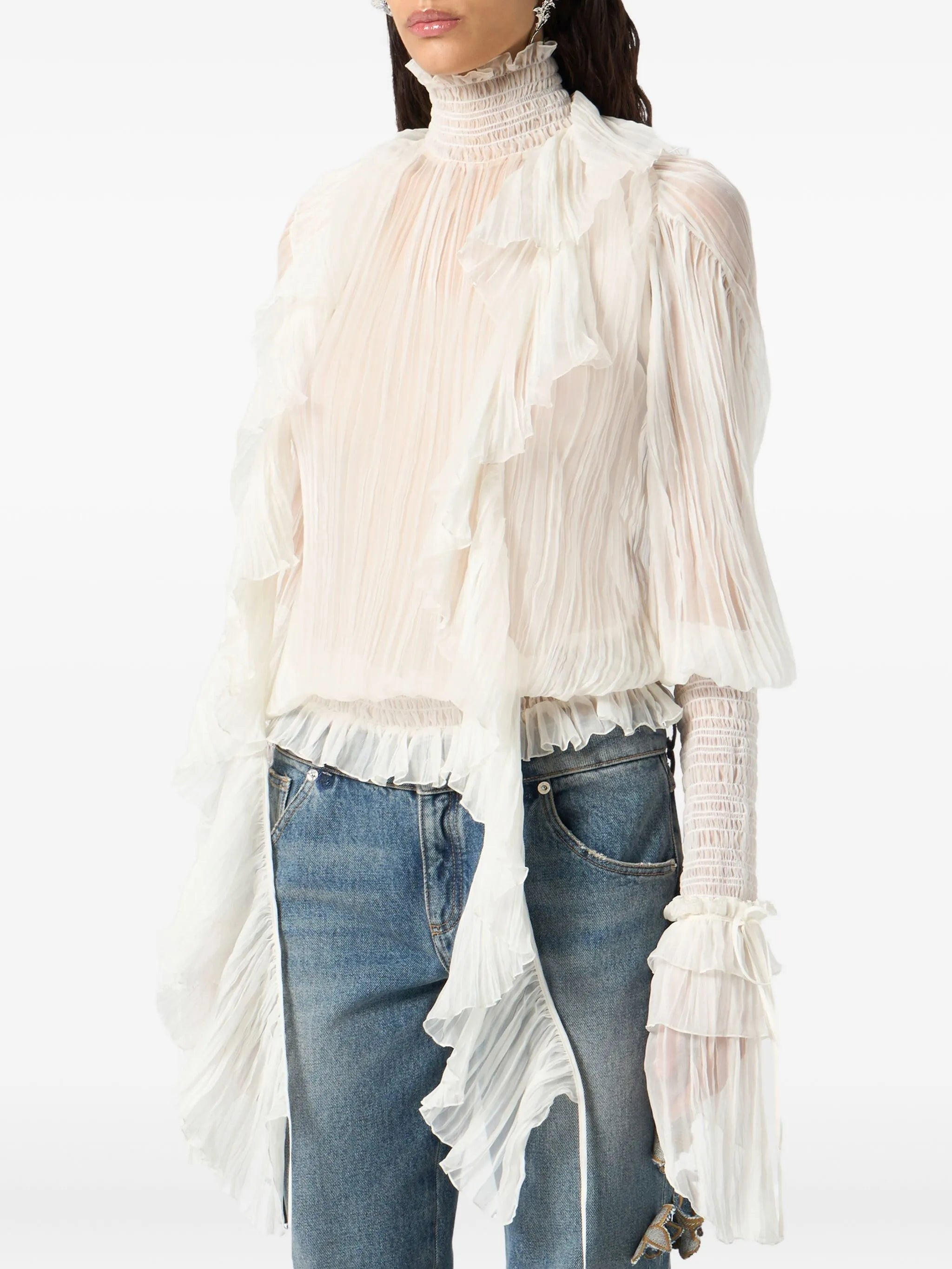 Blumarine Pleated Ruffle Top - 4
