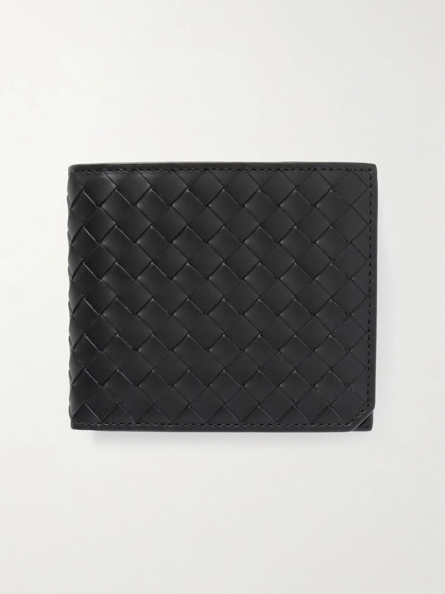 Intrecciato Leather Billfold Wallet Black - 1