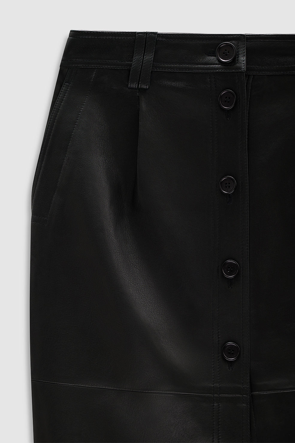 Zaire Skirt - Black Leather - 4
