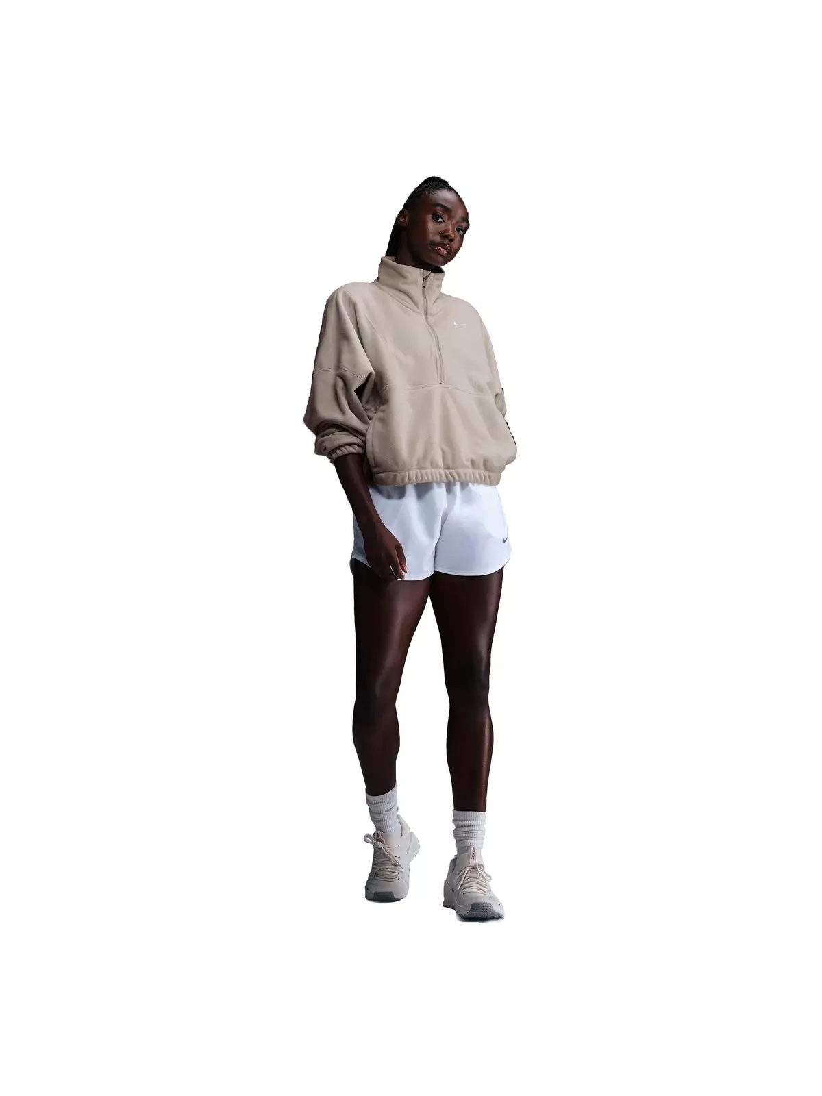 Women's One Therma-FIT Oversized 1/2-Zip Fleece Top - Brown - 4