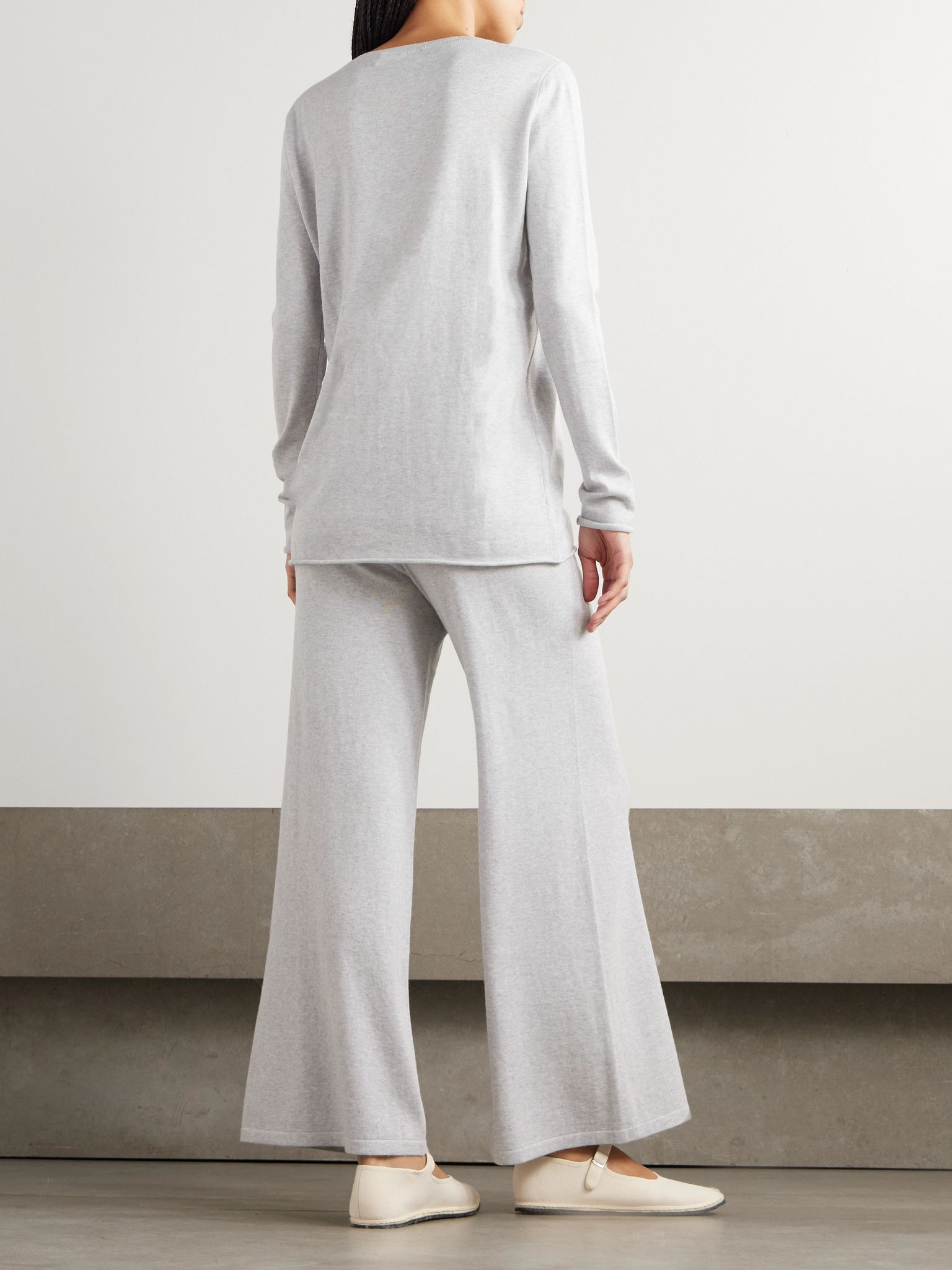 Maurie cotton and cashmere-blend sweater Light gray - 3